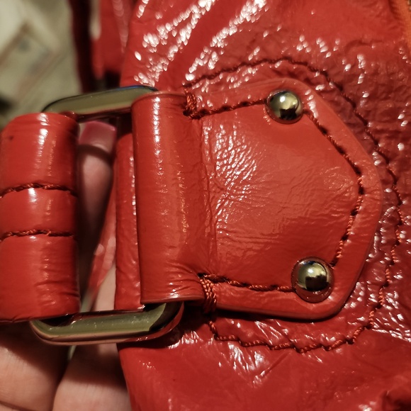 MARC BY MARC JACOBS Double Zip Top Patent Leather Satchel in Coral Red - Picture 16 of 16